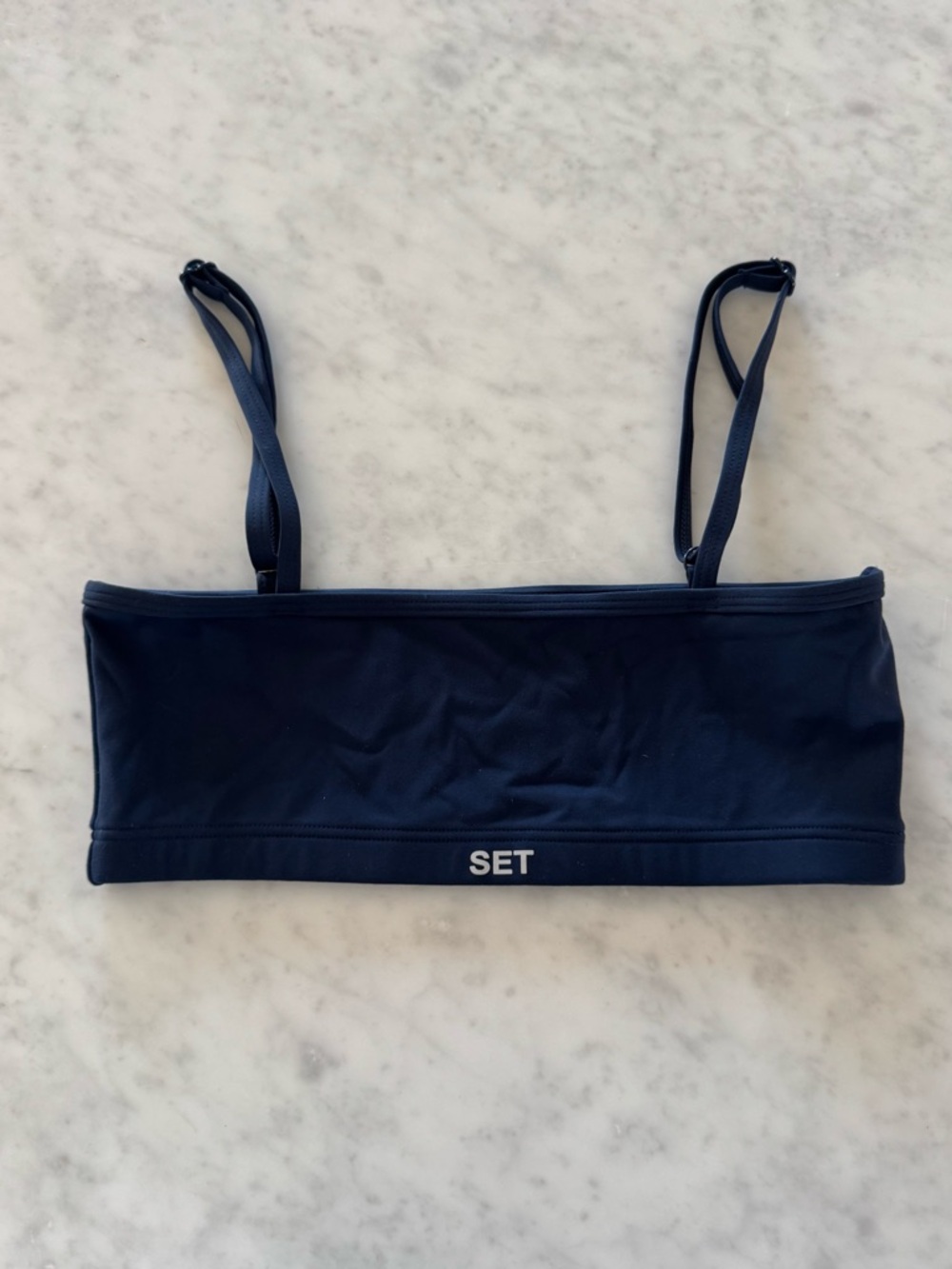 set active navy blue sports bra